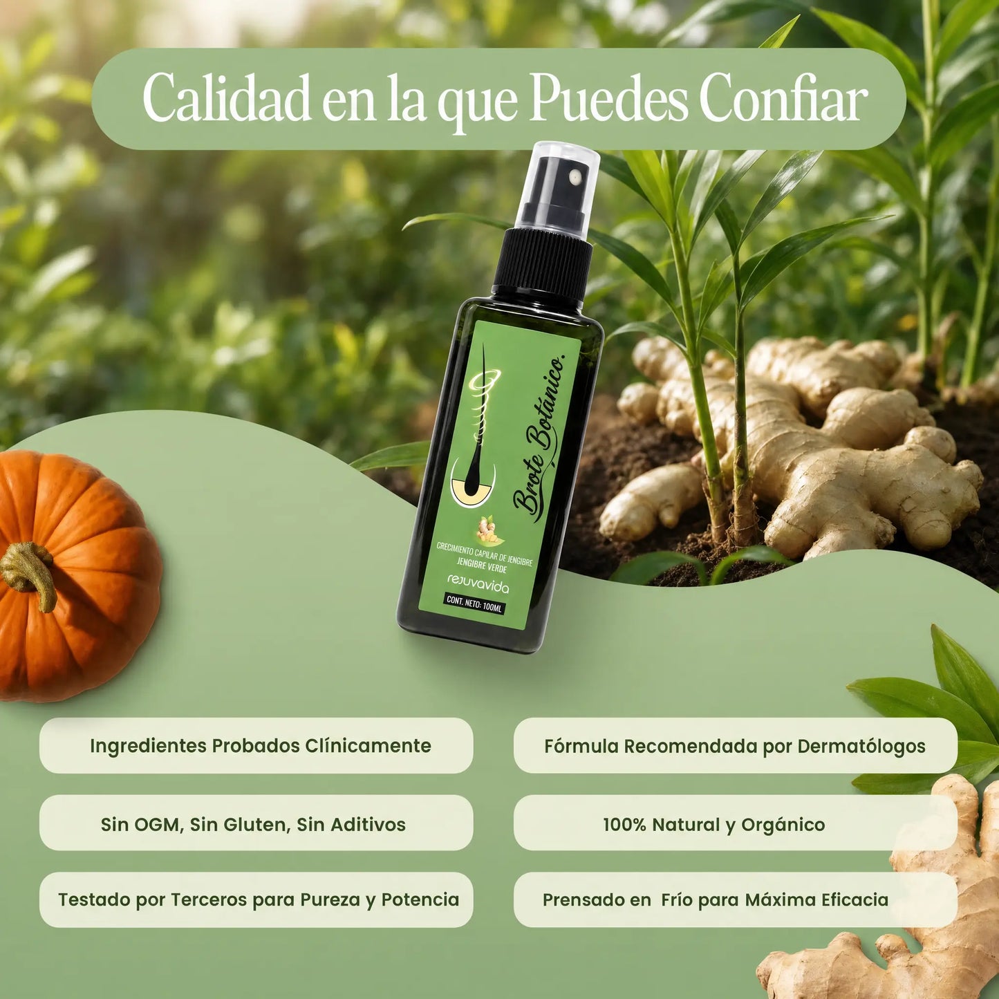Menos caída del cabello en 26 días o menos
